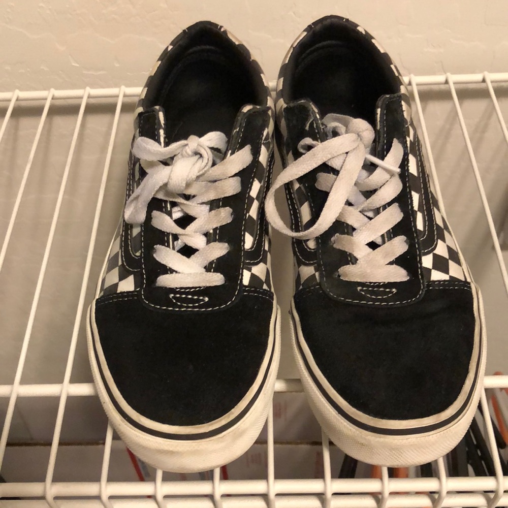 Black and white checkered vans for boys size 5Y